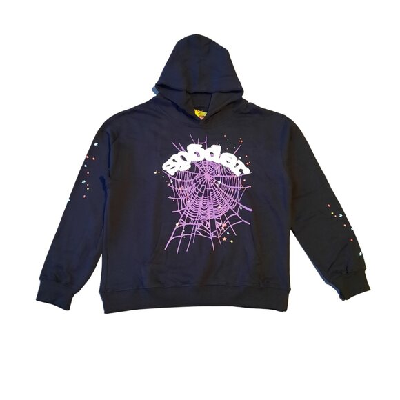 Sp5der Web Hoodie 'Black and Purple Large - Picture 1 of 3